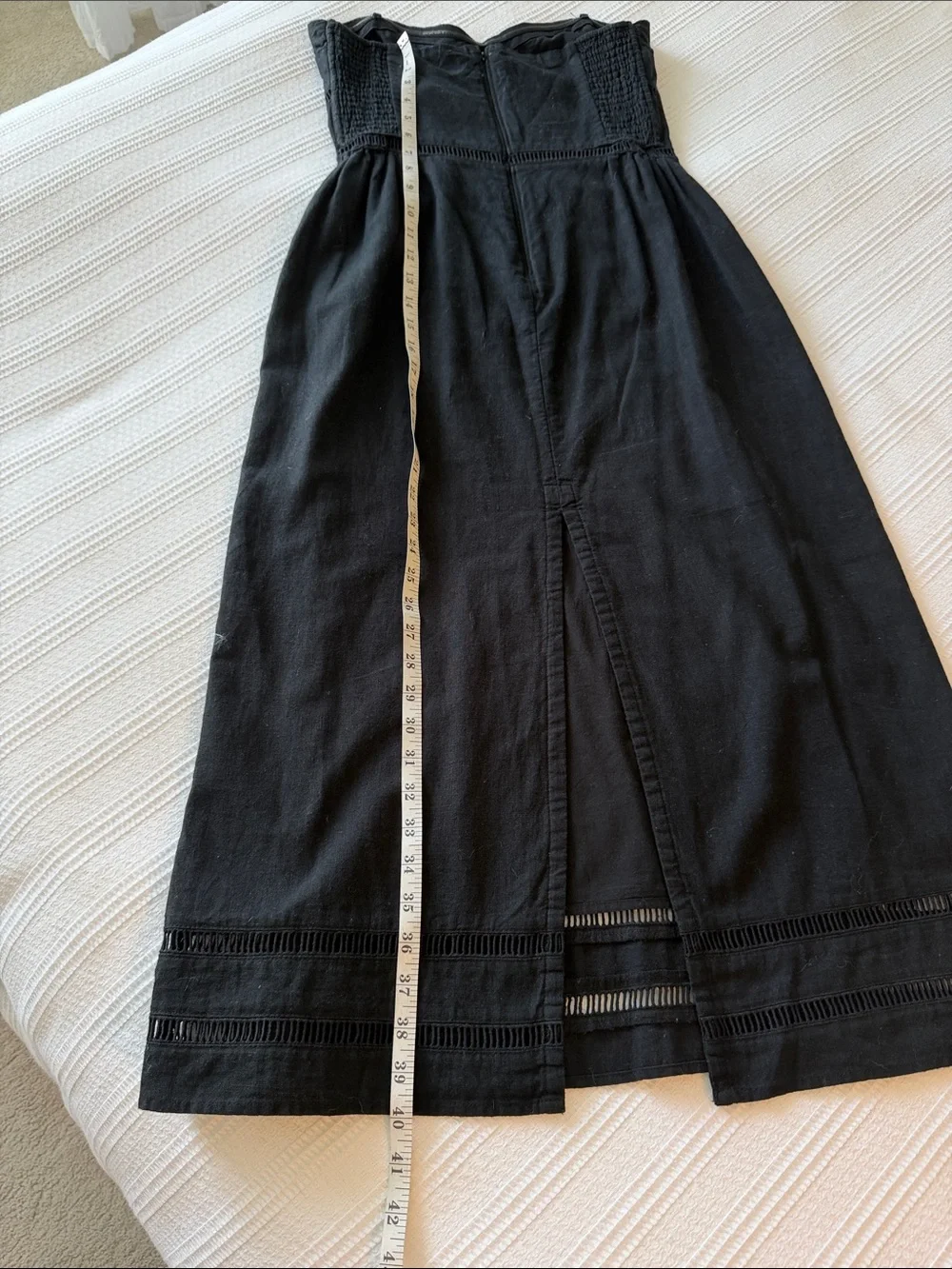 NWT Abercrombie Strapless Black Linen-blend Midi Dress - Small Tall - Picture 12 of 12